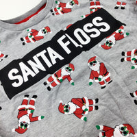 'Santa Floss' Father Christmas Grey Sweatshirt - Boys 11-12 Years