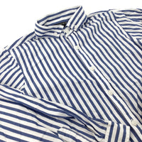 Blue Striped Long Sleeved Shirt - Boys 7-8 Years