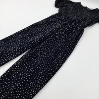 Spotty Black Jumpsuit - Girls 6-7 Years