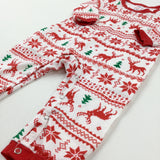 Snowflakes & Reindeer Red & White Babygrow - Boys/Girls 6-9 Months