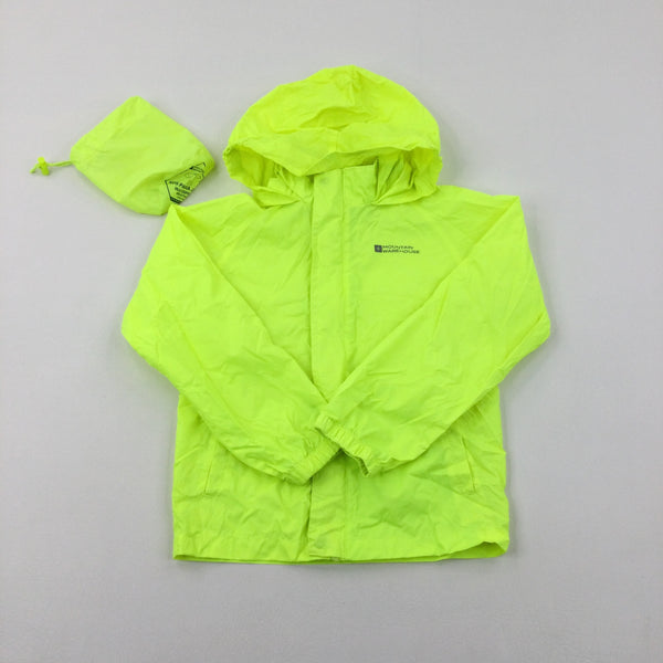 Neon Yellow Waterproof Jacket - Boys 7-8 Years
