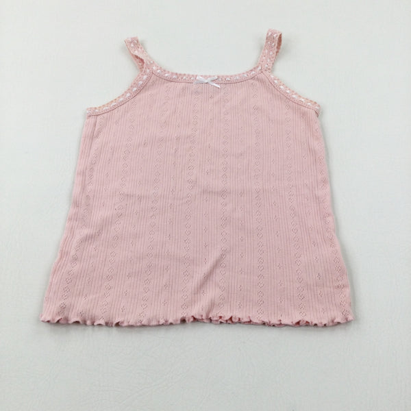 Bow Pink Vest - Girls 6-7 Years