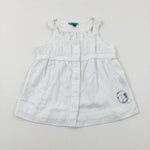 Embroidered White Vest Top - Girls 6-7 Years