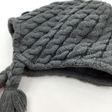 Dinosaur Spikes Charcoal Grey Knitted Winter Hat - Boys 12-18 Months