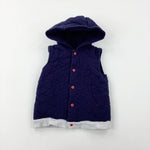 Cars Quilted Navy Hooded Gilet - Boys 12-18 Months