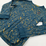 'Urban Mode' Paint Splatter Green Long Sleeve Top - Boys 9-10 Years