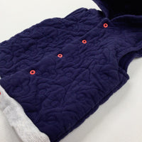 Cars Quilted Navy Hooded Gilet - Boys 12-18 Months