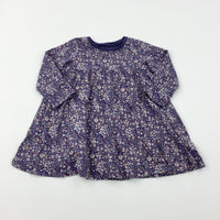 Flowers Blue Jersey Dress - Girls 12-18 Months