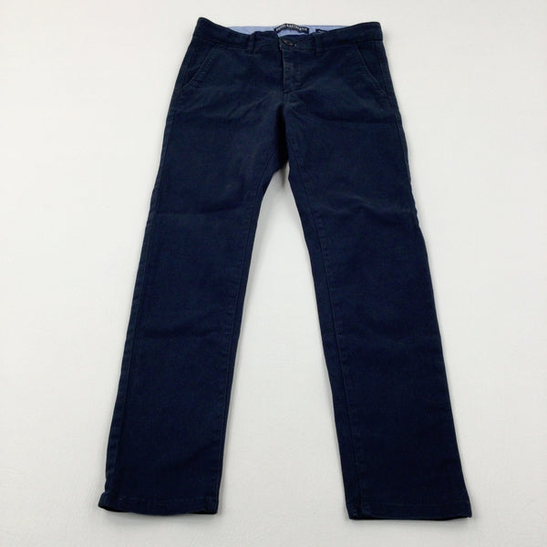 Navy Trousers With Adjustable Waist - Boys 9-10 Years