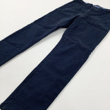 Navy Trousers With Adjustable Waist - Boys 9-10 Years