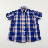 Blue Checked Shirt - Boys 9-10 Years