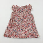 Flowers Pink Jersey Dress - Girls 12-18 Months