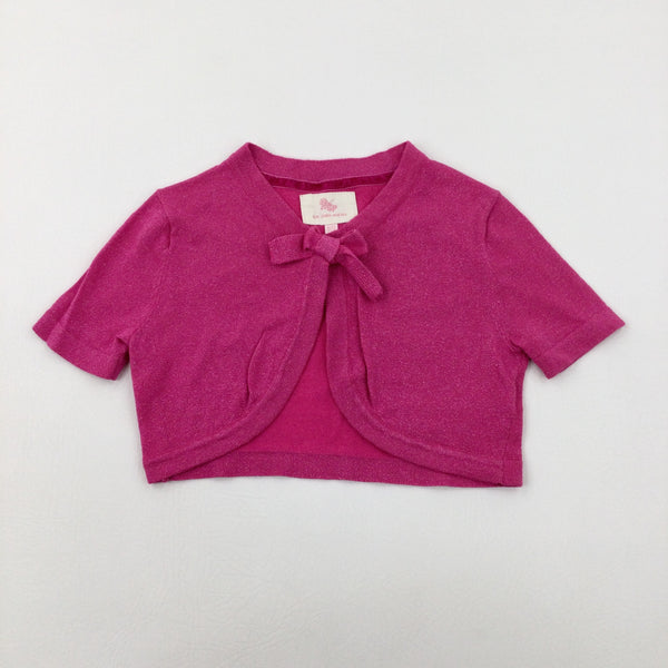 Sparkly Pink Cropped Cardigan - Girls 7-8 Years