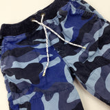 Camouflage Blue Cropped Trousers - Boys 8-9 Years