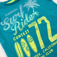 'Surf Rider' Palm Tree & Surfboards Blue T-Shirt - Boys 18-24 Months