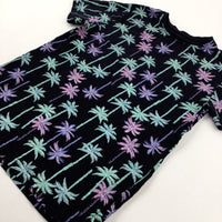 Palm Trees Colourful Black T-Shirt - Boys 8-9 Years