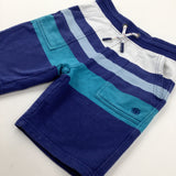 Blue Striped Shorts - Boys 8-9 Years