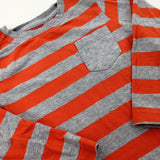 Red & Grey Striped Long Sleeve Top - Boys 18-24 Months