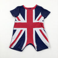 Union Jack Navy Romper - Boys 0-3 Months