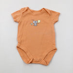 'Let's Play' Bear & Chick Orange Short Sleeve Bodysuit - Boys 0-3 Months