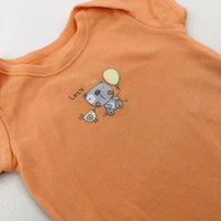 'Let's Play' Bear & Chick Orange Short Sleeve Bodysuit - Boys 0-3 Months