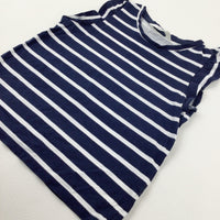 Navy Striped T-Shirt - Girls 8-9 Years