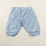 Light Blue Striped Jersey Trousers - Boys 0-3 Months