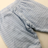 Light Blue Striped Jersey Trousers - Boys 0-3 Months