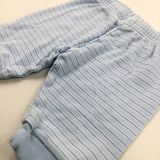 Light Blue Striped Jersey Trousers - Boys 0-3 Months