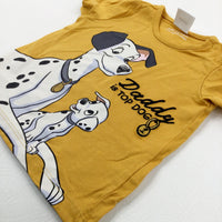 'Daddy Is Top Dog' 101 Dalmatians Mustard T-Shirt - Boys 0-3 Months