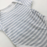 Light Blue Striped Short Sleeve Bodysuit - Boys 0-3 Months