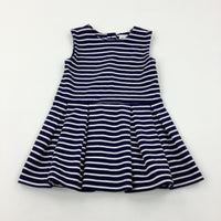 Navy Striped Dress - Girls 18-24 Months