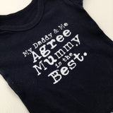 'My Daddy & Me' Black Short Sleeve Bodysuit - Boys 0-3 Months