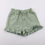 Green & Blue Checked Shorts - Girls 8-9 Years