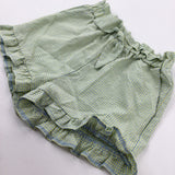 Green & Blue Checked Shorts - Girls 8-9 Years