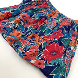 Flowers Navy Layered Skirt - Girls 8-9 Years