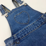 Mid Blue Denim Dungaree Dress - Girls 18-24 Months