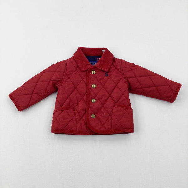 Joules Motif Red Quilted Coat Boys 0 3 Months Katie s Kids Clothes