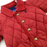 Joules Motif Red Quilted Coat - Boys 0-3 Months