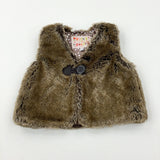 Brown Fluffy Gilet - Girls 18-24 Months