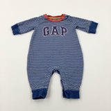 'Gap' Navy Striped Romper - Boys 0-3 Months