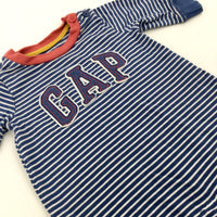 'Gap' Navy Striped Romper - Boys 0-3 Months