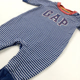 'Gap' Navy Striped Romper - Boys 0-3 Months