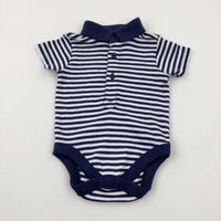 **NEW** Navy Striped Short Sleeve Bodysuit - Boys 0-3 Months