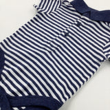 **NEW** Navy Striped Short Sleeve Bodysuit - Boys 0-3 Months