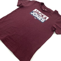 'Jack & Jones' Burgundy T-Shirt - Boys 9-10 Years