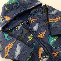 Dinosaurs Blue Zip Through Hoodie - Boys 3-6 Months