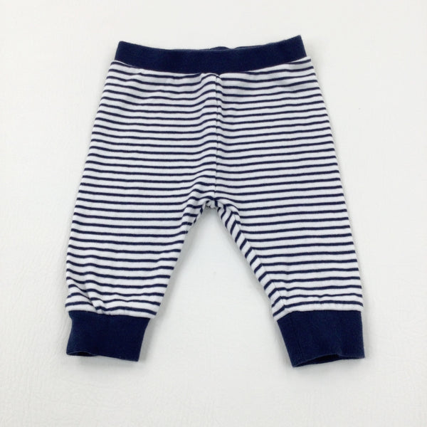 Navy Striped Jersey Trousers - Boys 3-6 Months