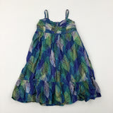 Patterned Colourfl Blue Dress - Girls 9-10 Years