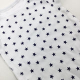 Stars Navy & White Short Sleeve Bodysuit - Boys 6-9 Months